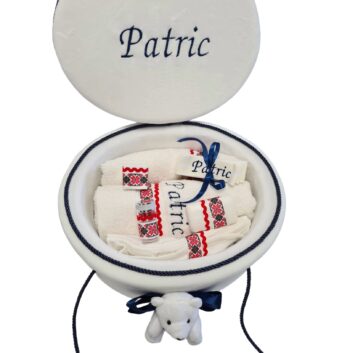 trusou botez baieti alb