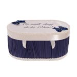 Cufar Trusou Botez Alb Bleumarin