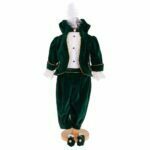 Costum Botez Print Verde