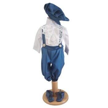 Cămașă cu guler medieval – costum botez băiețel bleumarin