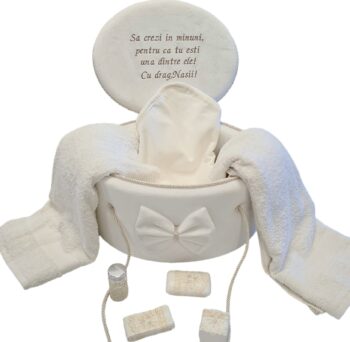 trusou botez catifea alb