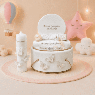 Set Botez Complet Personalizat Fluturi Ivoar