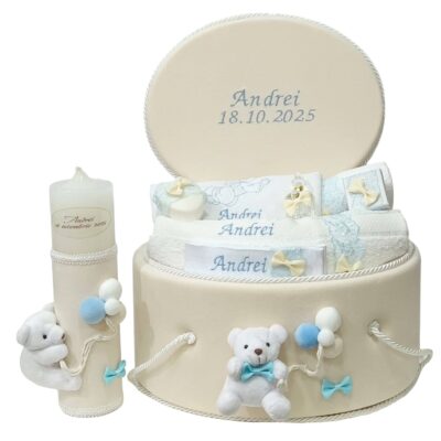 Set Botez Complet Personalizat Urs Bleu