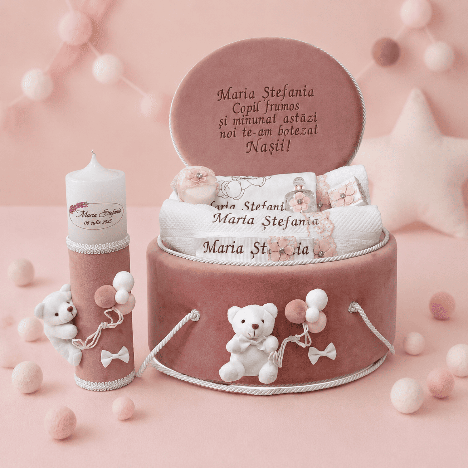 Set Botez Personalizat Complet Ursulet