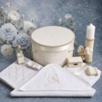 Set trusou botez complet cu lumanare-Ivory